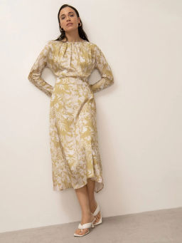 Платье приталенное с принтом цвет PL1192/biond