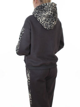008 DK. GRAY/LEOPARD Костюм спортивный зимний женский (95% хлопок, 5% полиэстер)