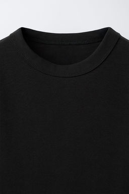 CAMISETA LISA INTERLOCK / Negro - Zara фото 3