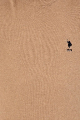 U. S. Polo Assn Мужской базовый свитер светло-коричневого меланжевого цвета - U.s. polo assn фото 12