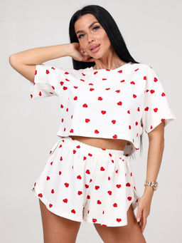 674 ПИЖАМА (шорты) (Сердечки)