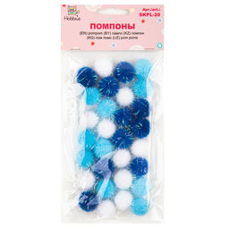 Hobbius SKPL-20 Помпоны MIX 20 мм 30 шт 01 морозные мотивы