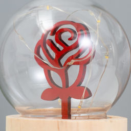 Фигурка светящаяся RISALUX Роза, LED-ночник, 3?AG10, шар-8 см, 6.5?6.5?11.5 см