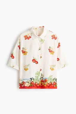 Camisa oversize en mezcla de lino