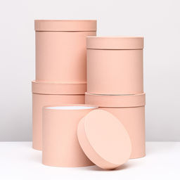 Набор круглых коробок 5 в 1 Персик, 25 х 25 - 19 х 19 см - Simaland фото 2