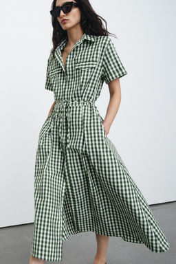 GINGHAM SHIRT DRESS ZW COLLECTION - Zara фото 2