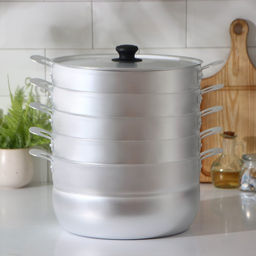 Манты-казан, 6 л, d=26 см, с 4 сетками, высота секции 5 см, с крышкой, штампованный алюминий