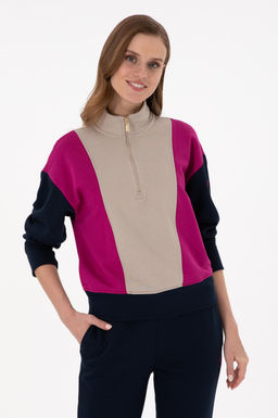 Женский свитшот цвета фуксии Неожиданная скидка в корзине