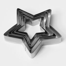 Формы для печенья новогодние Доляна Звёздочка, набор 5 шт., металл, серебристые  фото 5