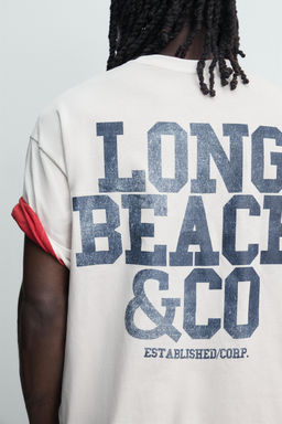 CAMISETA RELAXED FIT ESTAMPADOS LAVADOS / Blanco