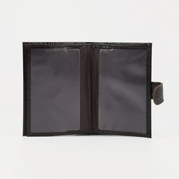 Обложка для автодокументов и паспорта на кнопке, цвет коричневый - Textura фото 6