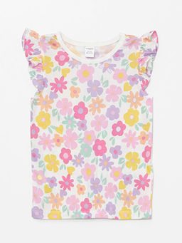 Bisiklet Yaka K?sa Kollu Bask?l? K?z Bebek Ti??rt 3l? - Waikiki фото 2