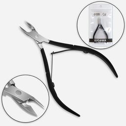 Кусачки маникюрные для кутикулы, двойная пружина, 11 см, длина лезвия-8 мм, чёрные, серебристые