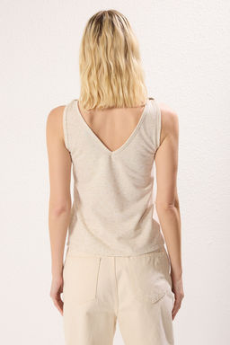 Ekru Regular/Normal Kal?p Havuz Yaka Orme Bluz TWOSS25BZ00138 - Trendyolmilla фото 5