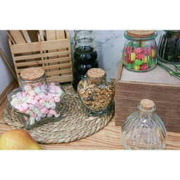 Банка стеклянная для хранения сыпучих продуктов Доляна «Парфе. Звезда», 350 мл, 6.5×11.5 см, с пробковой крышкой