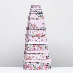 Набор подарочных коробок 10 в 1 «С праздником!», 32.5×20×12.5 - 12×7×4 (± 1) см