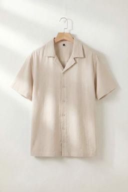 Ekru Oversize Erkek Gomlek TMNSS26GO00022 - Trendyolmilla фото 4