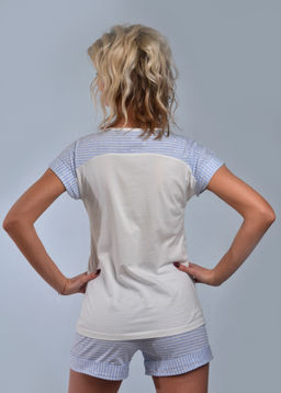 Комплект с шортами МОРЯЧКА (голубой №10) печать с эффектом мерцания - Ивановская трикотажная компания фото 4