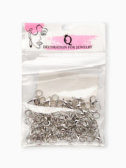 Замок-карабин, набор 55 замков, 55 колец, 12?7 мм, цвет серебро