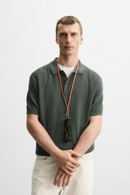 RIBBED KNIT POLO SHIRT - Zara фото 18