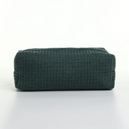 Косметичка женская на молнии TEXTURA, объёмная, большая, мягкая, вафельная текстура, зелёная  фото 7