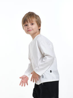 Базовый лонгслив для мальчика 22-6007 белый - Mini maxi фото 36