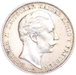 Монета 3 марки 1909 года А Германия (Пруссия)