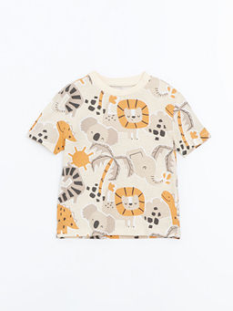 Bisiklet Yaka Bask?l? Erkek Bebek Pijama Tak?m?