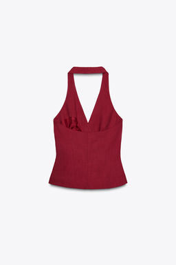 HALTER WAISTCOAT WITH KNOT - Zara фото 7