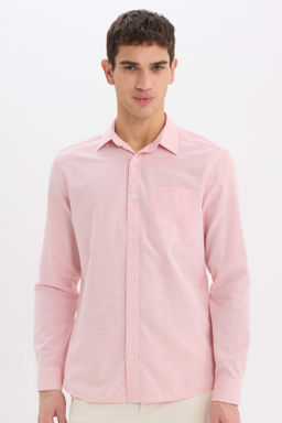 Modern Fit Polo Yaka Basic Duz Uzun Kollu Gomlek - Defacto фото 5