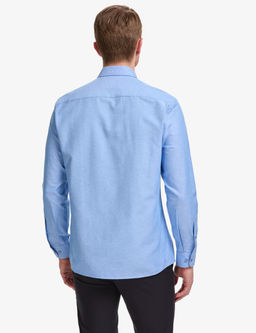 Mavi Oxford Slim Fit Kolay _t_lenebilir G_mlek