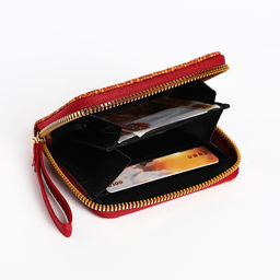 Кошелёк на молнии Сердце, жёлтый