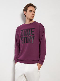 Bisiklet Yaka Uzun Kollu Erkek Sweatshirt