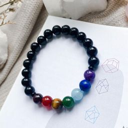 Браслет 7 чакр из Агата и Самоцветов 17 см