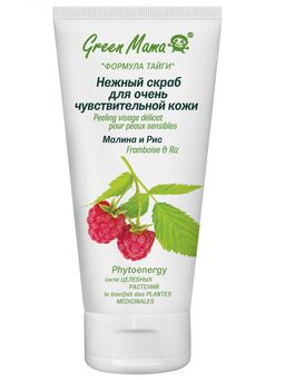 Нежный скраб для очень чувствительной кожи малина и рис 100 мл - Green mama фото 3