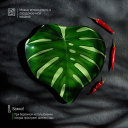 Блюдо стеклянное сервировочное Доляна Монстера, 2121 см, цвет зелёный  фото 11