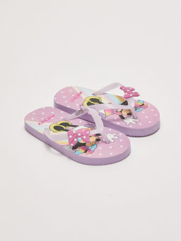 Minnie Mouse Lisansl? K?z ?ocuk Parmak Aras? Plaj Terli?i