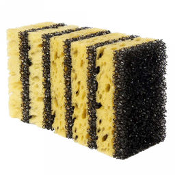 Губка для посуды ДА!  8,5х5,5х3см, пенополиуретан, морская пена, ретикулированный поролон, массажный слой, набор 5шт (Россия)