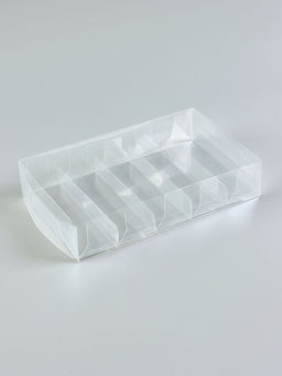 Цена за 5 шт. Коробка под 5 эклеров, прозрачная, складная PVC, 25×15×5 см