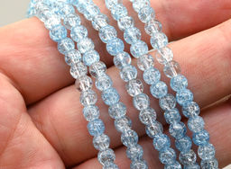 Браслет из сахарного кварца шарик 4мм цв.васильковый, 17см