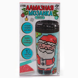 Термокружка детская с алмазной мозаикой Дед Мороз, 450 мл, набор для творчества