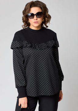 Блуза EVA GRANT 214-1 принт горох