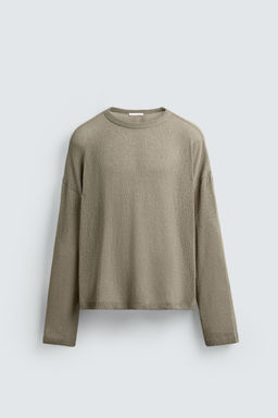 OPENWORK TEXTURED T-SHIRT - Zara фото 7