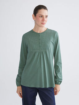 Bisiklet Yaka Nak??l? Bluz