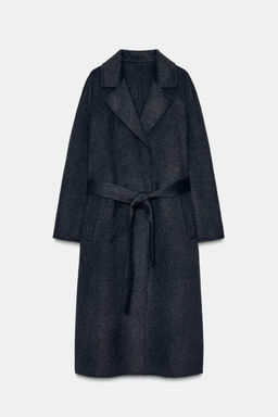 LONG WOOL COAT WITH BELT - Zara фото 7