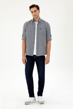 Мужская темно-синяя рубашка с длинным рукавом Неожиданная скидка в корзине - U.s. polo assn фото 4