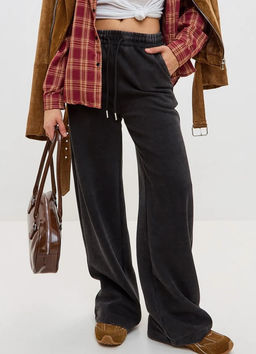 K13018 Штаны палаццо варенка (хлопок) ЧЕРНЫЙ