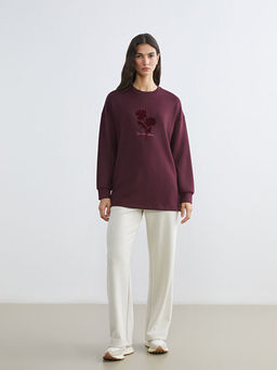 Bisiklet Yaka Oversize Kad?n Sweatshirt Tunik