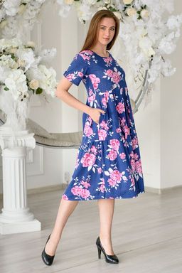 Платье женское из кулирки Зарема розовый пион - Амадэль фото 10