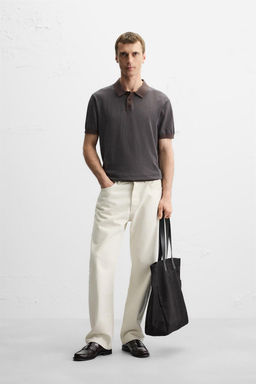 STRIPED JACQUARD KNIT POLO SHIRT